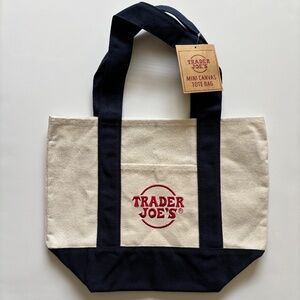 NWT Trader Joe’s Mini Canvas Tote Bag - BLUE